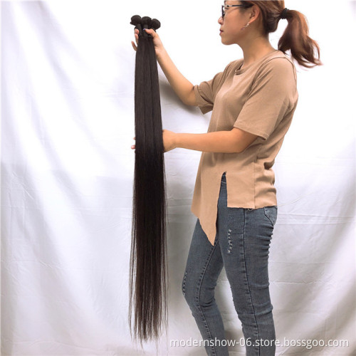 32" 34" 36" 38" 40" 42" Super Double Weft Brazilian Virgin Cuticle Aligned Hair Bundles Longest Length Human Hair Extensions